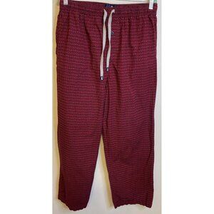 Psycho Bunny Logo Pajama Pants Loungewear Burgundy Black Lounge Pockets LARGE